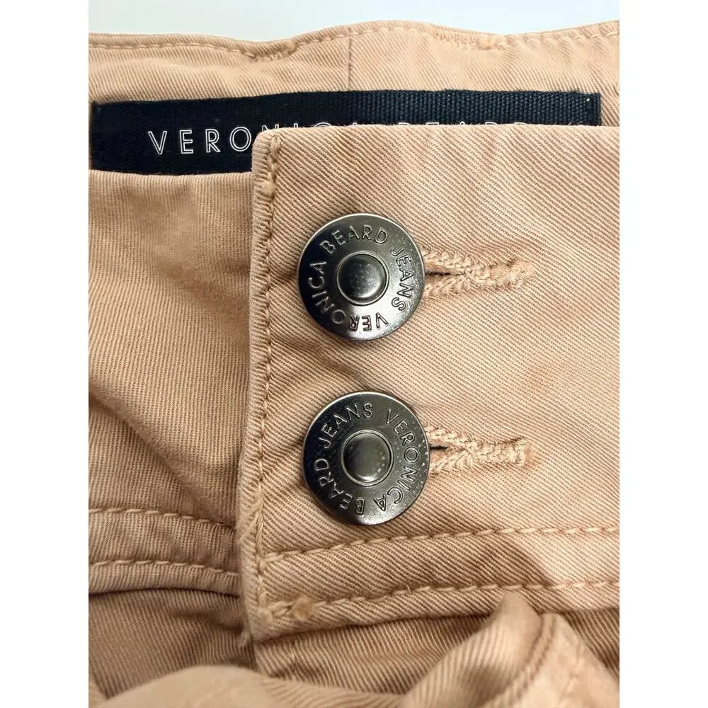 Veronica Beard Women’s Belisa Wide Leg High Rise Jeans Pants Wash Mushroom Sz 26